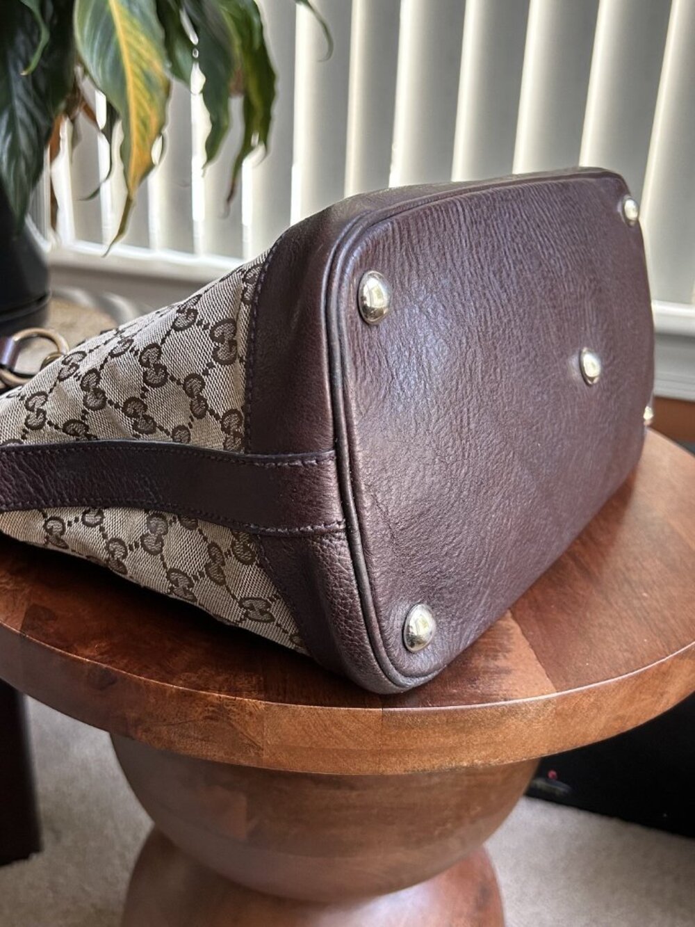 GUCCI GG Charm Two-Way Dome Shoulder Bag, Tan, Brown - Picture 14 of 16